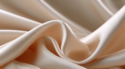 Aufkleber - Luxurious silky satin fabric with smooth flowing folds and gentle sheen perfect for fashion design or elegant interior decor