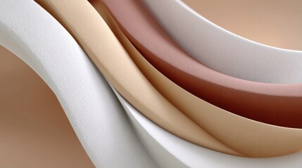 Leinwandbilder - Assorted Colorboard Textured Surface Layers in Warm Neutrals with Soft Curves and Matte Finish for Design and Art Projects