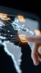 Aufkleber - High Technology Digital Network Connections Global Communications Concept with Internet Security Data Flow and Innovation