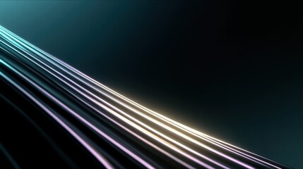 Poster - Abstract long exposure light trails in motion on dark background creating vibrant dynamic streaks of neon colors