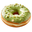 © MnDesign03 - Delicious green pistachio donut with crunchy nuts isolated on transparent background