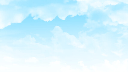 Poster - Background with clouds on blue sky. Vector background. 