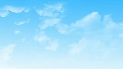 Poster - Background with clouds on blue sky. Natural horizontal view of clear blue sky and clouds, clouds with background. 