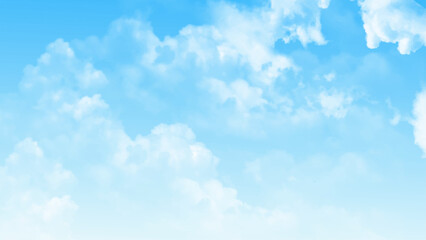 Poster - Natural view of clear blue sky and clouds, clouds with background. Background with clouds on blue sky. Vector background. 