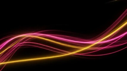 Leinwandbilder - Dynamic background with glowing pink and gold light trails creating a sense of speed and futuristic energy.