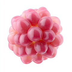 Poster - Colorful Abstract Sphere with Pink Glossy Bubble Layers and Reflection