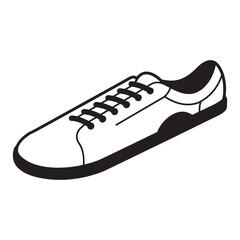 Poster - Vector illustration of a black and white casual sneaker isolated on white background