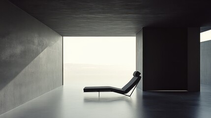 Poster - Modern lounge area with minimalist chaise longue.