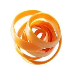 Poster - Abstract orange ribbon sculpture twisted in dynamic spirals