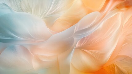 Poster - Abstract flowing fabric with wave-like patterns in soft colors