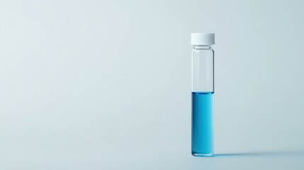 Poster - Test tube with blue liquid in sterile laboratory setting