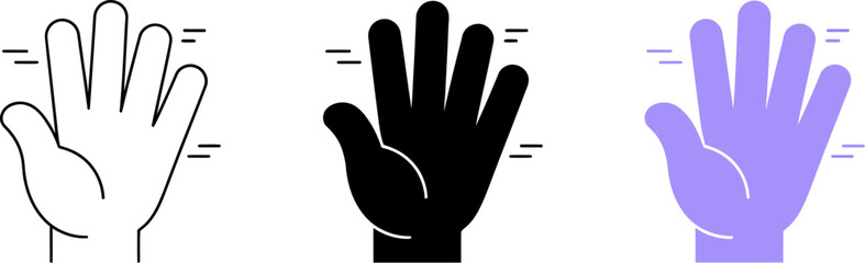 Poster - Hand palm vector illustration icon graphic design element for web ui ux and mobile app development use editable vector illustration