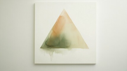 Poster - Abstract watercolor painting of triangle shapes in serene gallery
