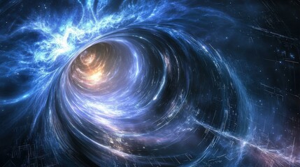 Poster - Mysterious black hole in the cosmic expanse of space