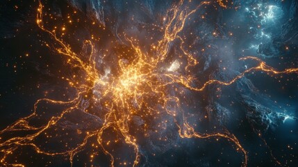 Aufkleber - Abstract light patterns and glowing energy streams at night