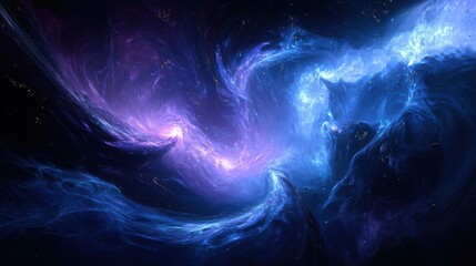 Aufkleber - Ethereal nebula with glowing cosmic clouds in outer space