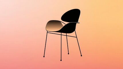 Poster - Simple black chair design illustration.