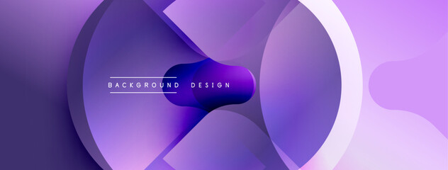 Poster - Abstract purple design features overlapping circles, gradients. Modern aesthetic suitable for backgrounds, presentations. Minimalist style.