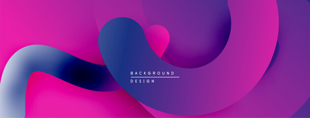 Poster - Abstract fluid shapes, vibrant magenta, purple hues. Modern design, smooth gradients create dynamic composition. Minimalist aesthetic.