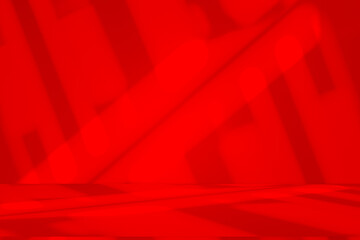 Poster - Wall interior background, studio and backdrops show products.with shadow from window color Red background for text insertion and presentation product
