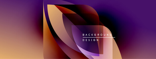 Aufkleber - Abstract gradient background. Overlapping shapes create dynamic visual effect. Warm tones dominate, purple accents present. Modern design elements.