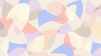 Poster - Abstract shapes in pastel colors create a soft design.