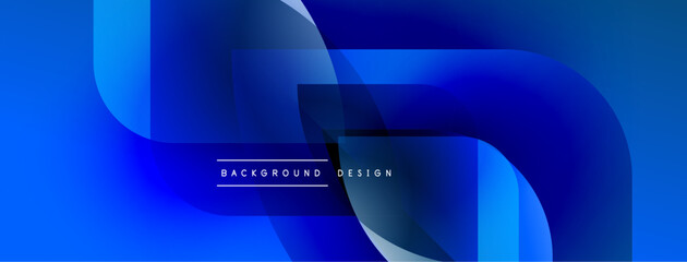 Poster - Abstract blue design. Overlapping shapes create dynamic visual effect. Modern, sleek background suitable for digital projects.