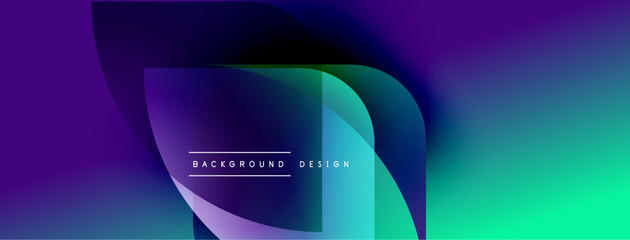 Poster - Abstract gradient background. Purple, blue, green hues blend smoothly. Modern design element for digital projects. Text reads background design.