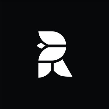 simple, bold  and modern letter R as flower symbol illustration