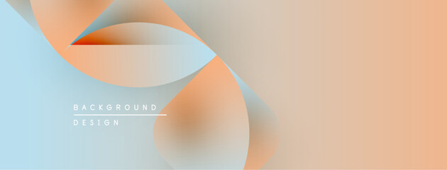 Aufkleber - Abstract flowing shapes, soft gradients. Peach, blue hues blend seamlessly. Minimalist design, modern aesthetic. Background texture subtle, inviting.