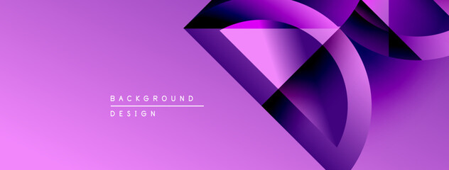 Aufkleber - Abstract purple design. Gradient shapes create dynamic visual effect. Modern background suitable for presentations, branding.