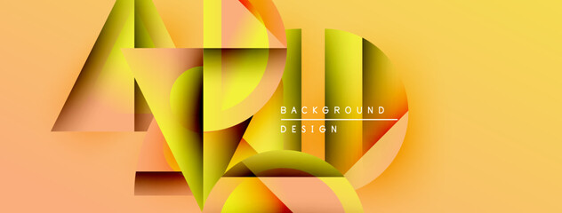 Aufkleber - Abstract geometric design. Warm colors dominate, creating dynamic visual effect. Modern style, suitable for backgrounds.