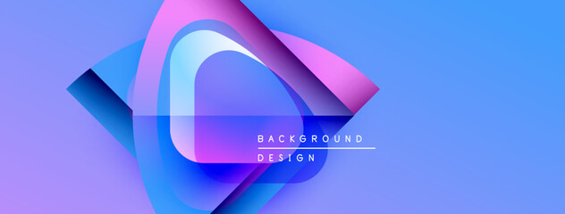 Poster - Abstract gradient shapes create dynamic composition. Blue, purple hues dominate design, suggesting modern aesthetic. Text reads background design.
