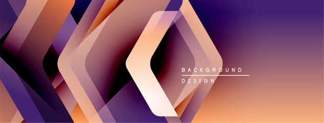 Poster - Abstract geometric pattern. Overlapping layers create dynamic visual effect. Warm, cool colors blend smoothly. Modern design element.