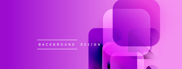 Aufkleber - Abstract purple gradient background. Overlapping squares create dynamic visual effect. Text reads background design. Modern, vibrant composition.