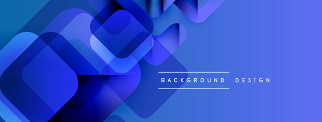 Aufkleber - Abstract blue shapes overlap creating dynamic visual effect. Modern design suitable for backgrounds, presentations. Clean, simple aesthetic.