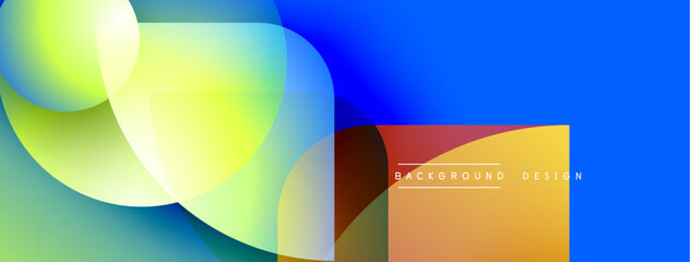 Poster - Abstract colorful shapes overlap. Bright gradients create dynamic visual effect. Modern design suitable for banners, backgrounds.