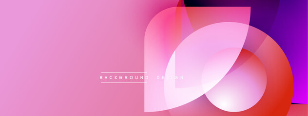 Poster - Abstract pink purple gradient background. Overlapping circles create dynamic visual effect. Modern design element for banners, websites.