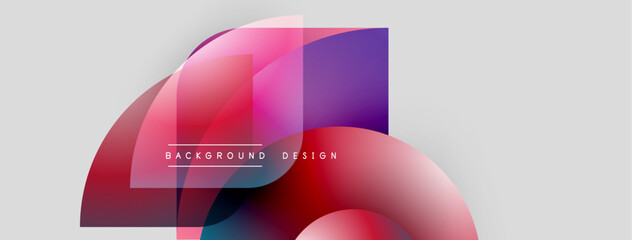 Poster - Abstract shapes overlap, creating vibrant color gradients. Modern design elements suggest dynamic visual experience. Minimalist aesthetic.