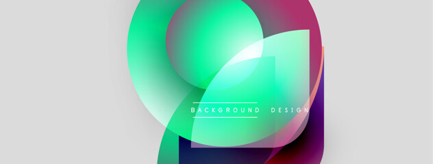 Poster - Abstract colorful shapes overlap. Gradient hues create dynamic visual effect. Modern design element for backgrounds, presentations.