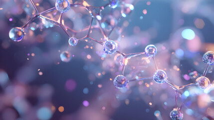 Poster - Molecular structure with spheres and lines science innovation research technology abstract