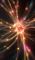 Poster - Illuminated neuron network concept symbolizing connectivity neural pathways within the brain