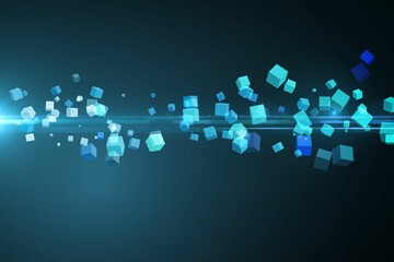 Poster - Futuristic screen with quaders