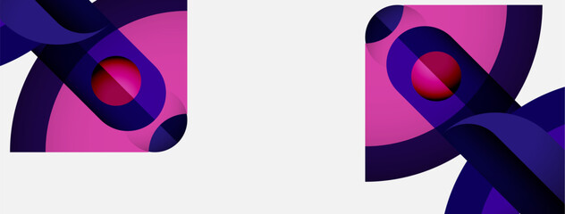 Aufkleber - Abstract shapes, purple hues, dynamic composition. Modern design elements create visual interest, smooth gradients present.