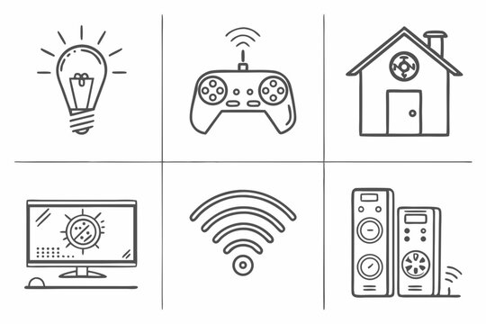Smart home technology icons represent internet of things automation