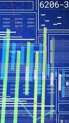 Poster - Analyzing financial data and stock market trends with animated charts and numbers