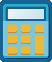 Poster - Modern calculator with buttons and screen on a clean white background