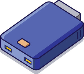 Poster - Modern external hard drive device isolated on a clean white background for digital storage