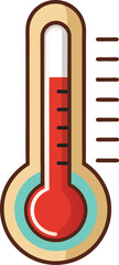 Poster - Thermometer graphic with temperature scale on a clean white background