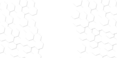 Fototapete - Hexagon background technology texture. Abstract hexagonal mesh cell Surface polygon pattern with glowing hexagon paper texture and futuristic business. Abstract honeycomb mosaic white background.	